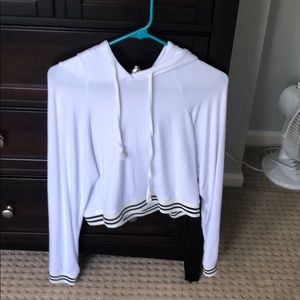 Cropped white hoodie